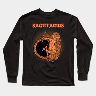 Sagittarius Centaur Gothic Style Long Sleeve T-Shirt